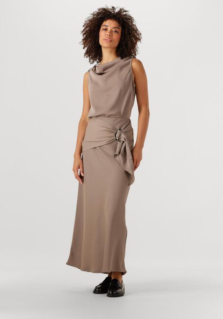 Taupe NEO NOIR Midirok KIT DULL SATEEN SKIRT - large
