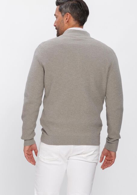 Blauwe PROFUOMO Trui PULLOVER HALF ZIP TWINKLE SLUB - large