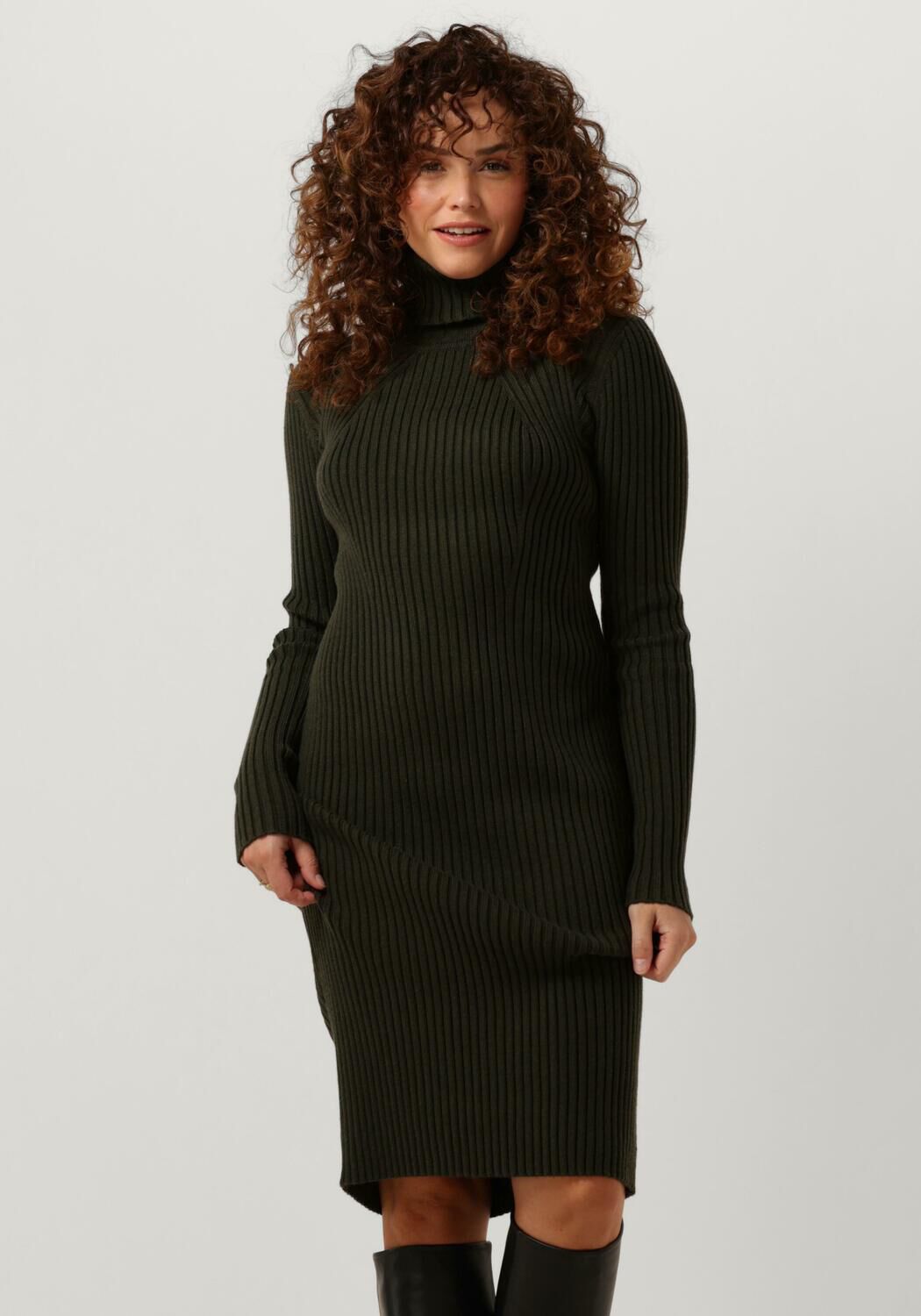 groene janice mini jurk jurk gebreid kol travis