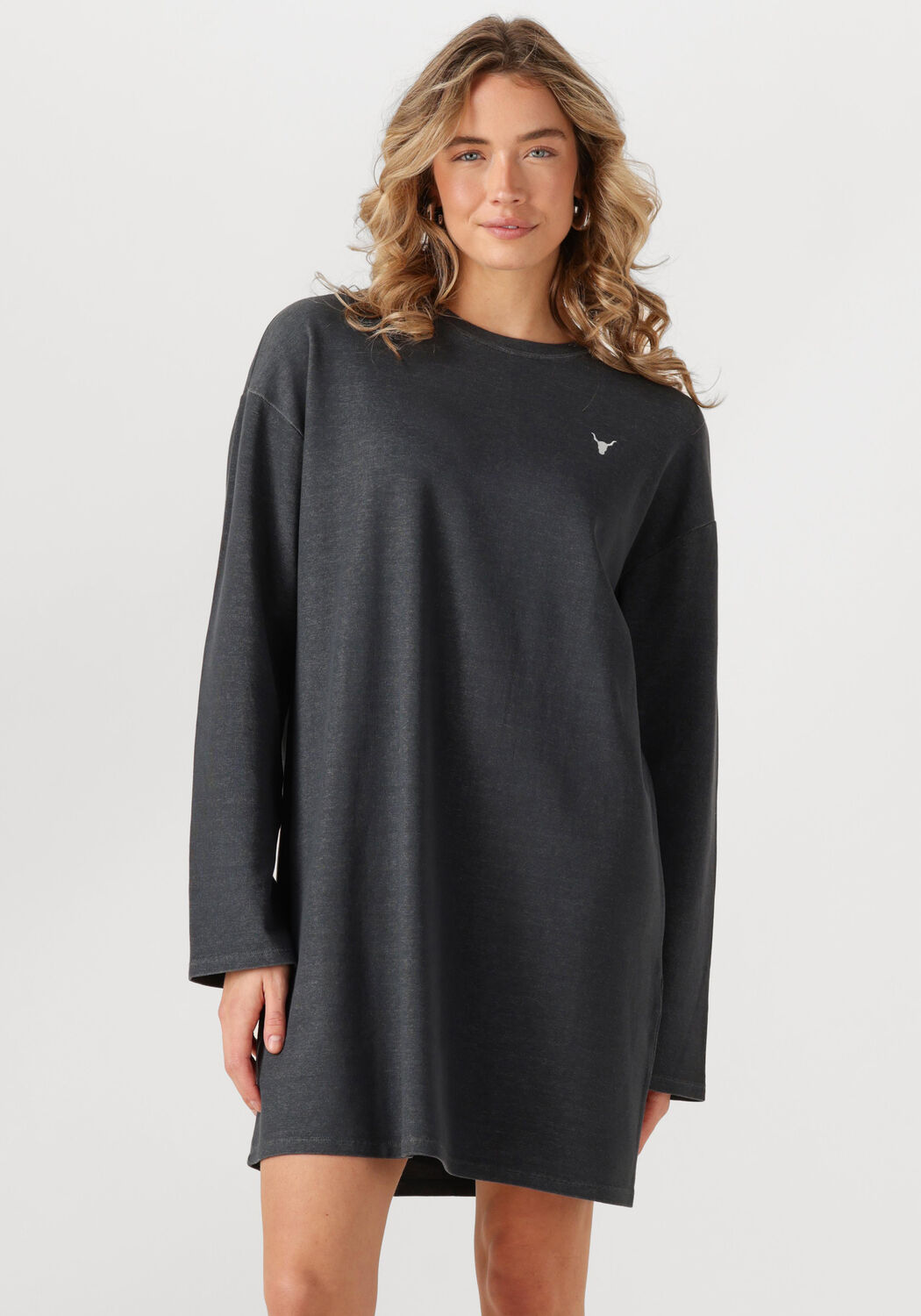 ALIX THE LABEL Dames Jurken Ladies Knitted Sweater Dress Donkergrijs