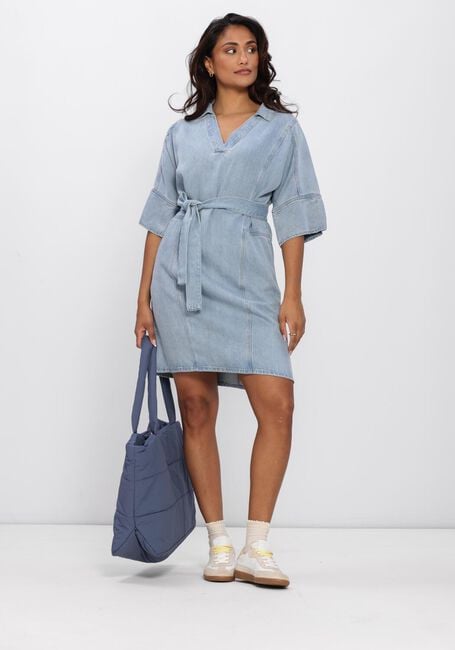 Lichtblauwe ANOTHER LABEL Mini jurk ALGENIVEE DRESS S/S - large