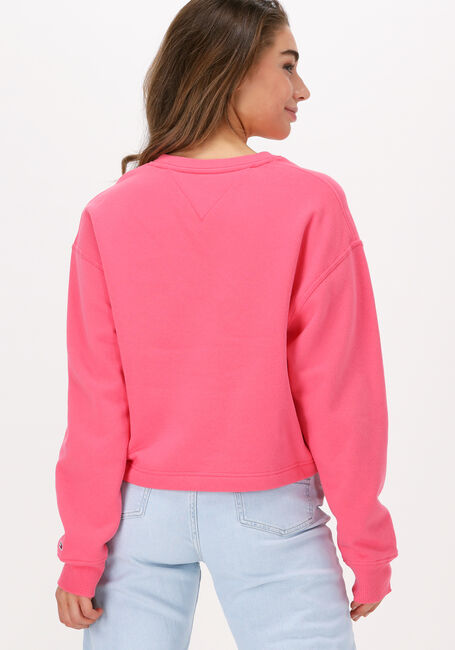 Roze TOMMY JEANS Sweater TJW CROP TOMMY SIGNATURE CREW - large