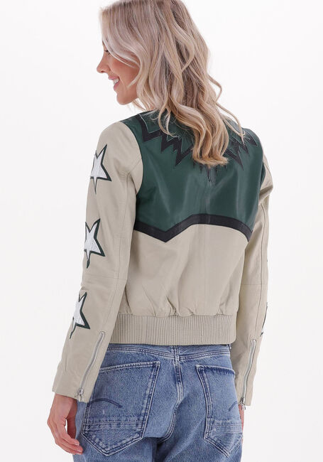 Creme GOOSECRAFT Leren jas CLUB BOMBER - large