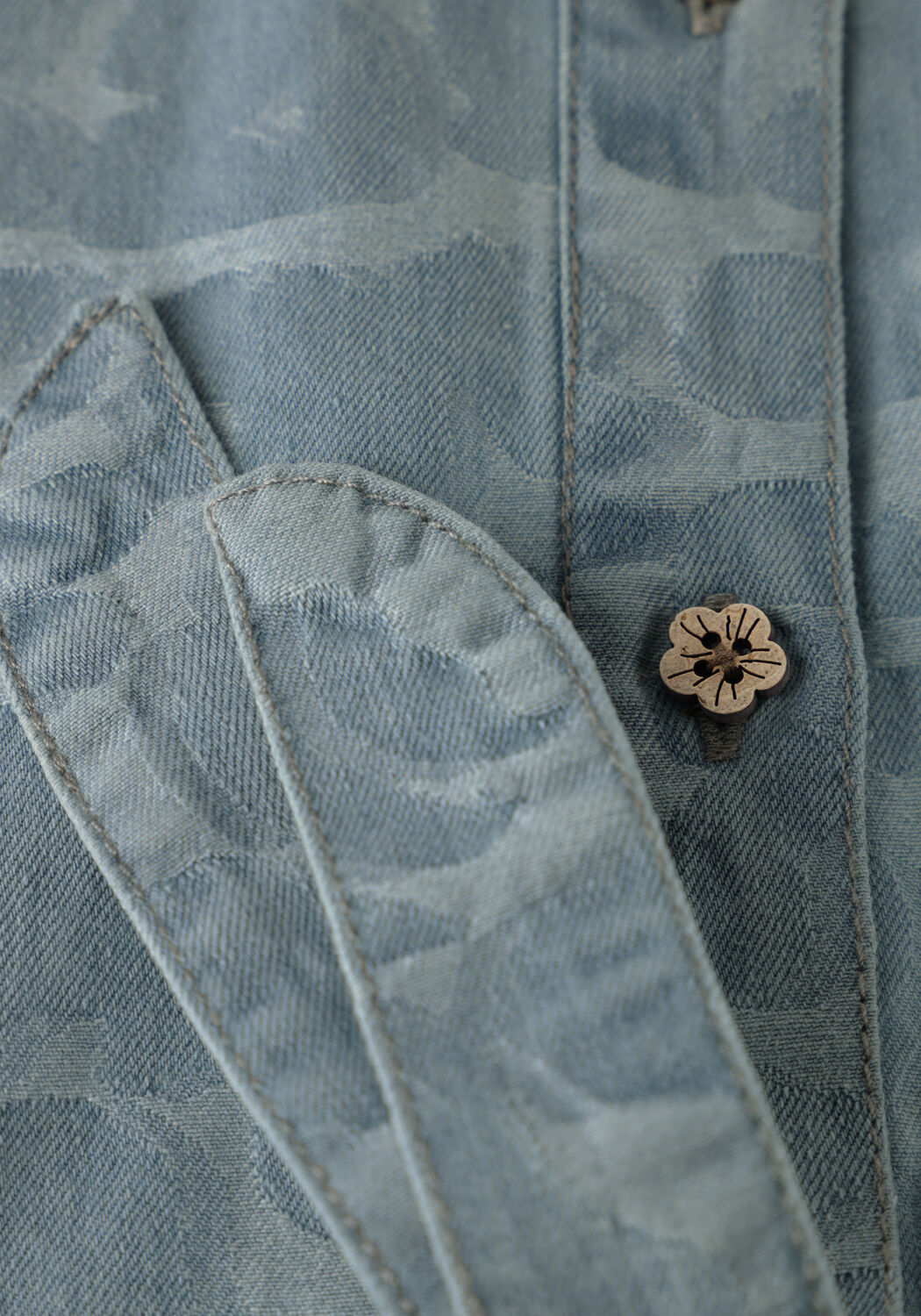 Lichtblauwe LIKE FLO Top CLARA CHAMBREY KNOTTED TOP - large