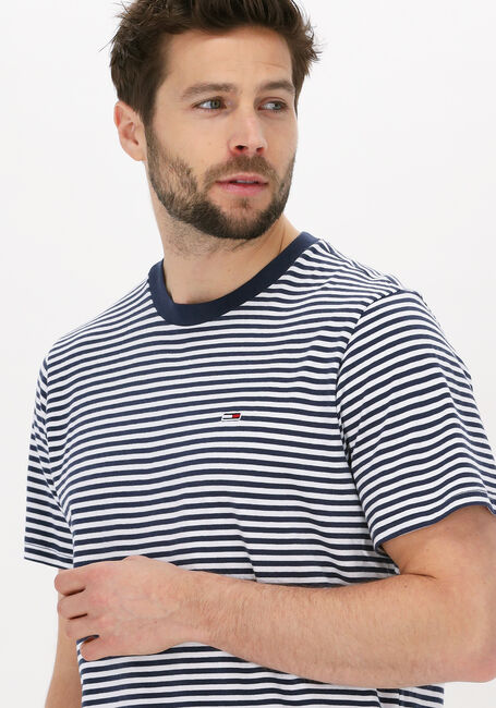 Blauwe TOMMY JEANS T-shirt TJM TOMMY CLASSICS STRIPE TEE - large