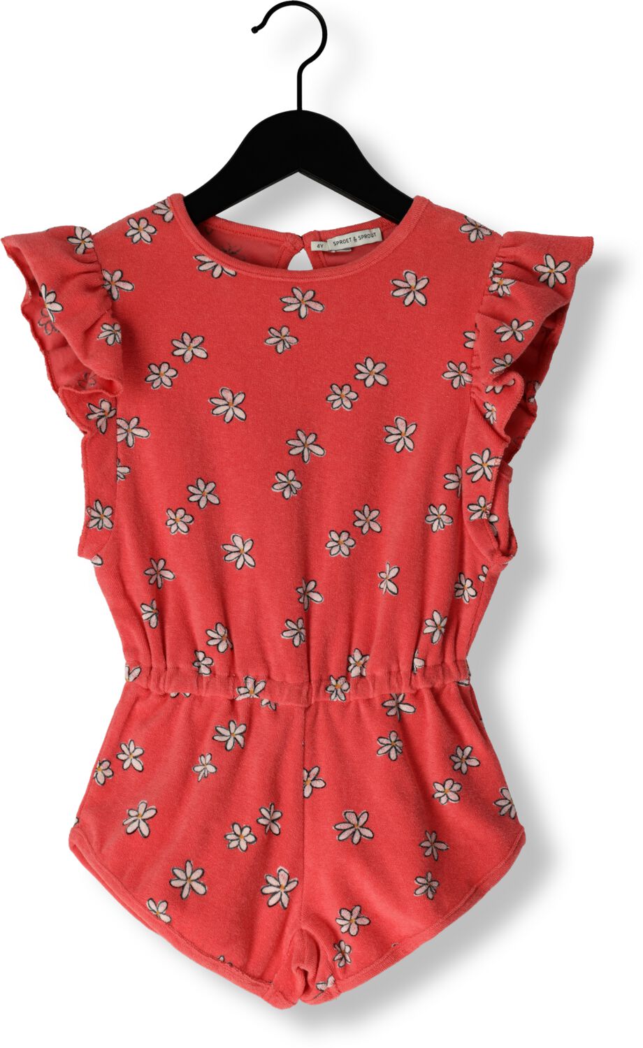 Sproet & Sprout Meisjes Jumpsuits Ruffle Terry Jumpsuit Daisies Print Roze