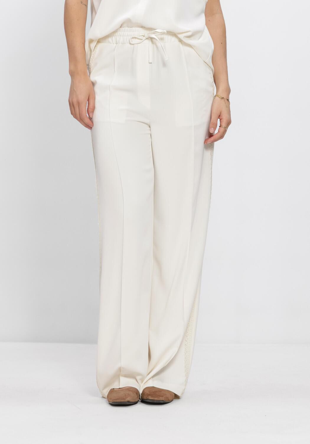 Creme EST'SEVEN Broeken AZARI TROUSER LACE - large