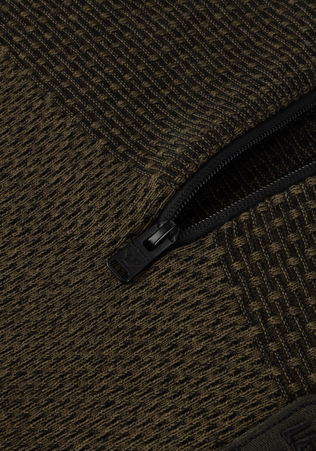 Donkergroene PME LEGEND Trui HALF ZIP COLLAR COTTON PLATED - large