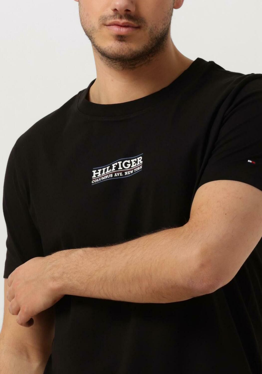 TOMMY HILFIGER Heren Polo's & T-shirts Small Hilfiger Tee Zwart