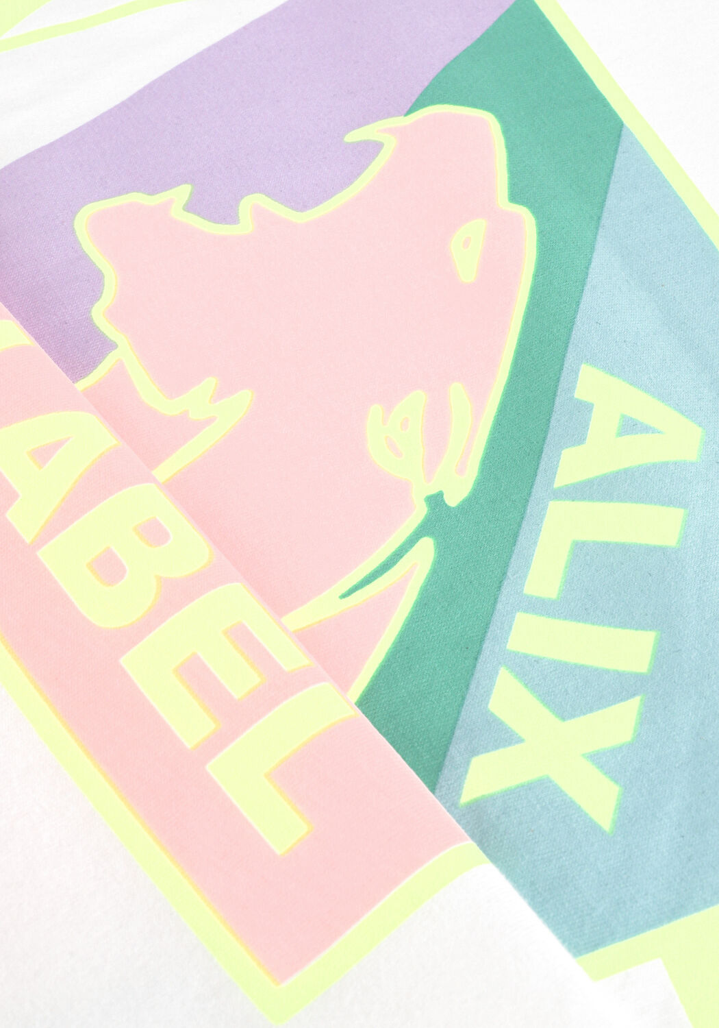 Witte ALIX THE LABEL T-shirt PASTEL PANTHER T-SHIRT - large