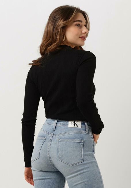 Zwarte CALVIN KLEIN Tops & T-shirts BADGE RIB LONG SLEEVE - large