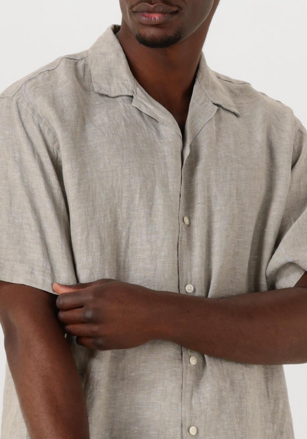SELECTED HOMME Heren Overhemden Slhregkylian Ss Shirt Resort Zand