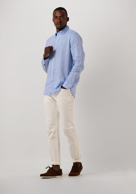 Lichtblauwe TOMMY HILFIGER Casual overhemd PGMENT DYED LI SOLID RF SHIRT - large