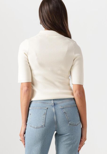 Gebroken wit SELECTED FEMME Top SLFHELEN 2/4 KNIT COLLAR - large
