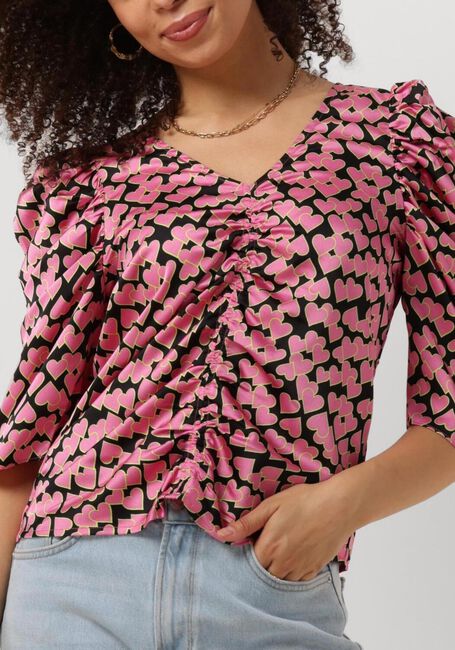 Roze CO'COUTURE Blouses FLASHY HEART DRAPE BLOUSE - large