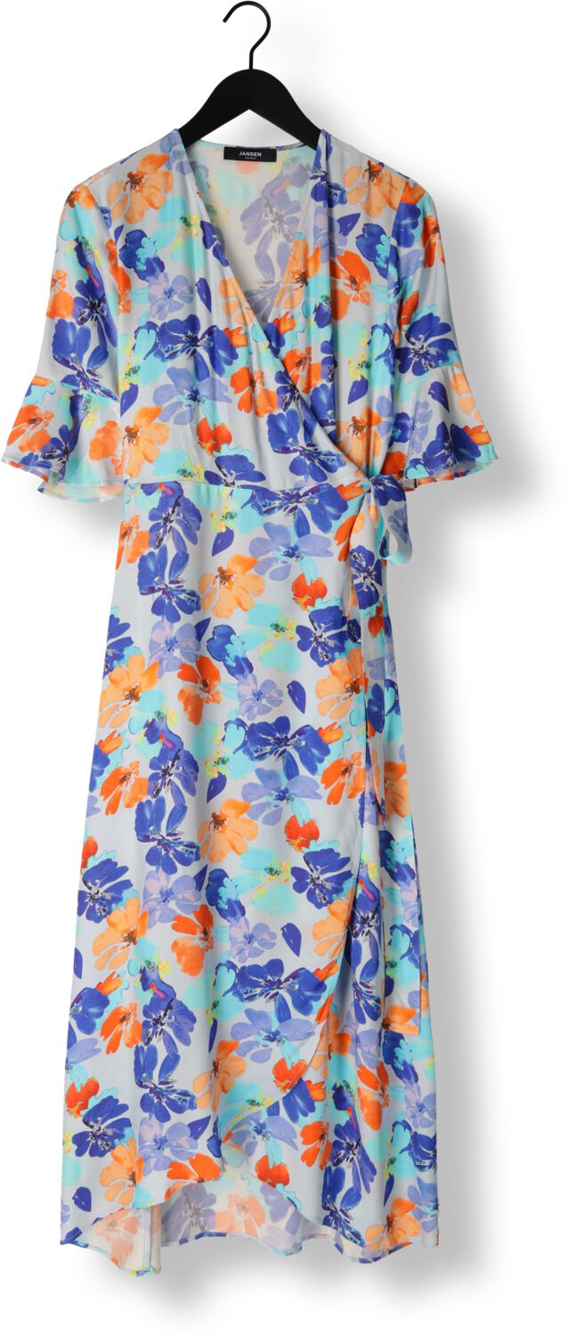 JANSEN AMSTERDAM Dames Jurken Wp549 Printed Long Wrap Dress Multi