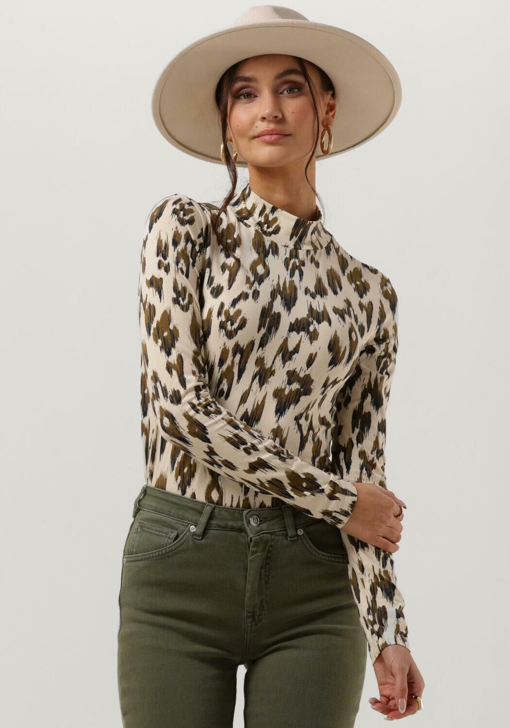 olijf scotch soda all over print slim fit long sleeve t shirt