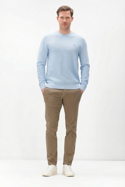 Lichtblauwe TOMMY HILFIGER Trui SEASONAL STRUCTURE CNECK - large