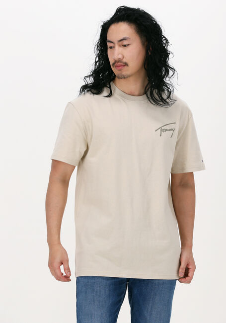 Beige TOMMY JEANS T-shirt TJM TOMMY SIGNATURE TEE - large