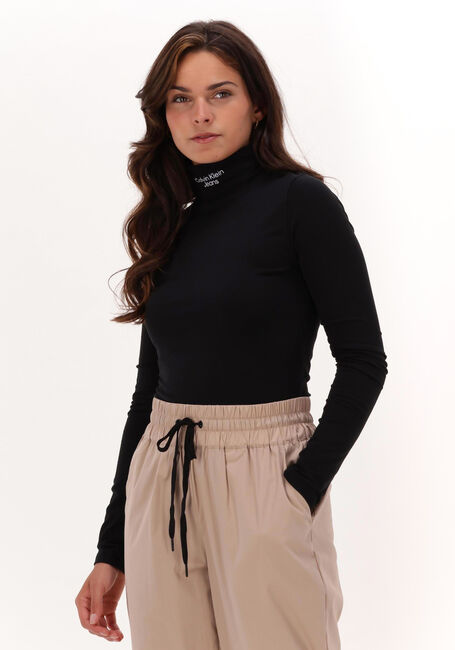 Zwarte CALVIN KLEIN Top STACKED LOGO LS ROLL NECK - large