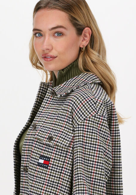 Beige TOMMY JEANS Blouses TJW MINI CHECK OVERSHIRT - large