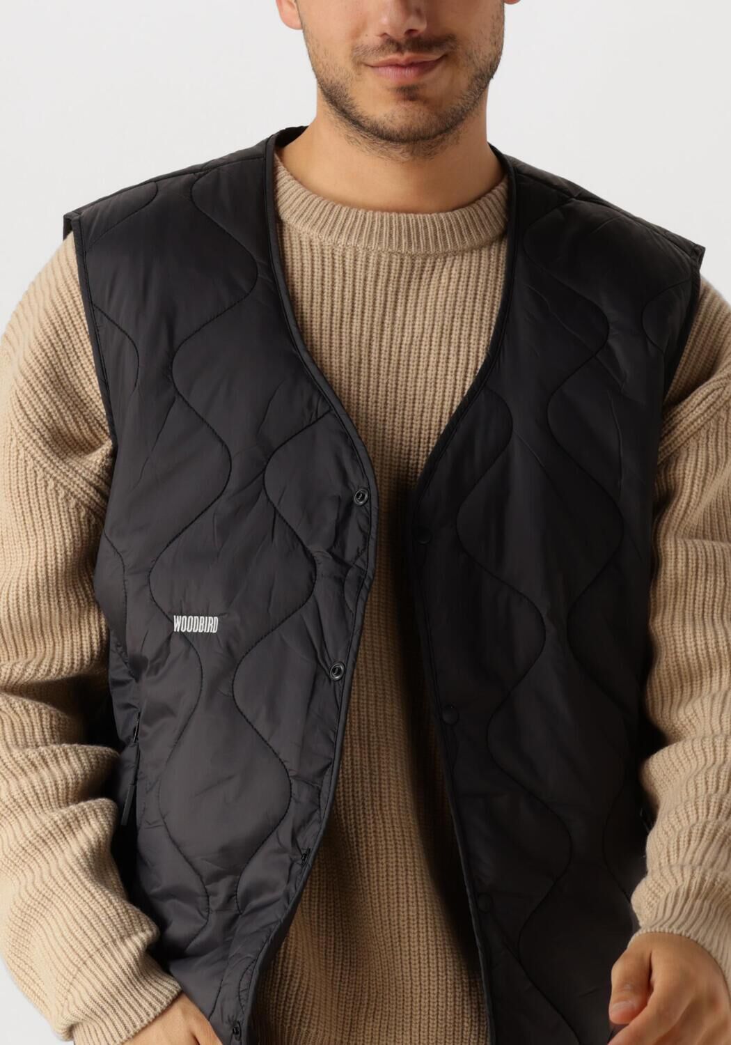 WOODBIRD Heren Jassen Wbtrais Quilt Vest Zwart