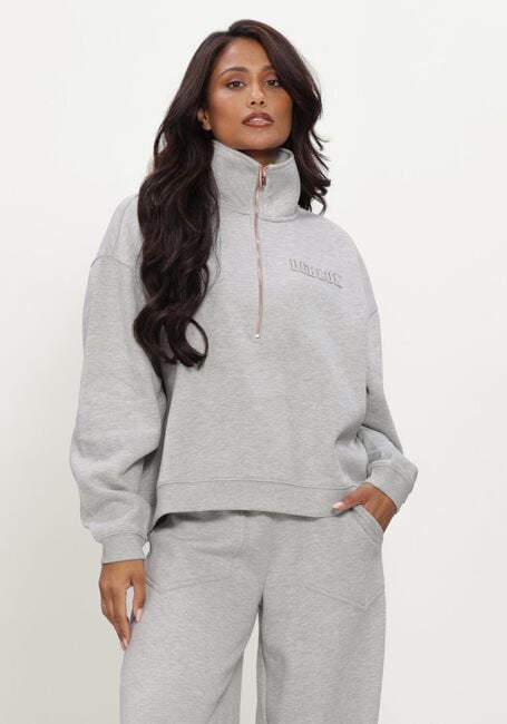 Grijze DEBLON SPORTS Sweater AISHA HALF ZIP SWEATER - large