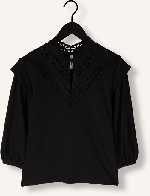 Zwarte SUMMUM Top JERSEY TOP 3/4 SLEEVE JERSEY AND EMBROIDERY MIC Zwarte SUMMUM Top JERSEY TOP 3/4 SLEEVE JERSEY AND EMBROIDERY MIC - large