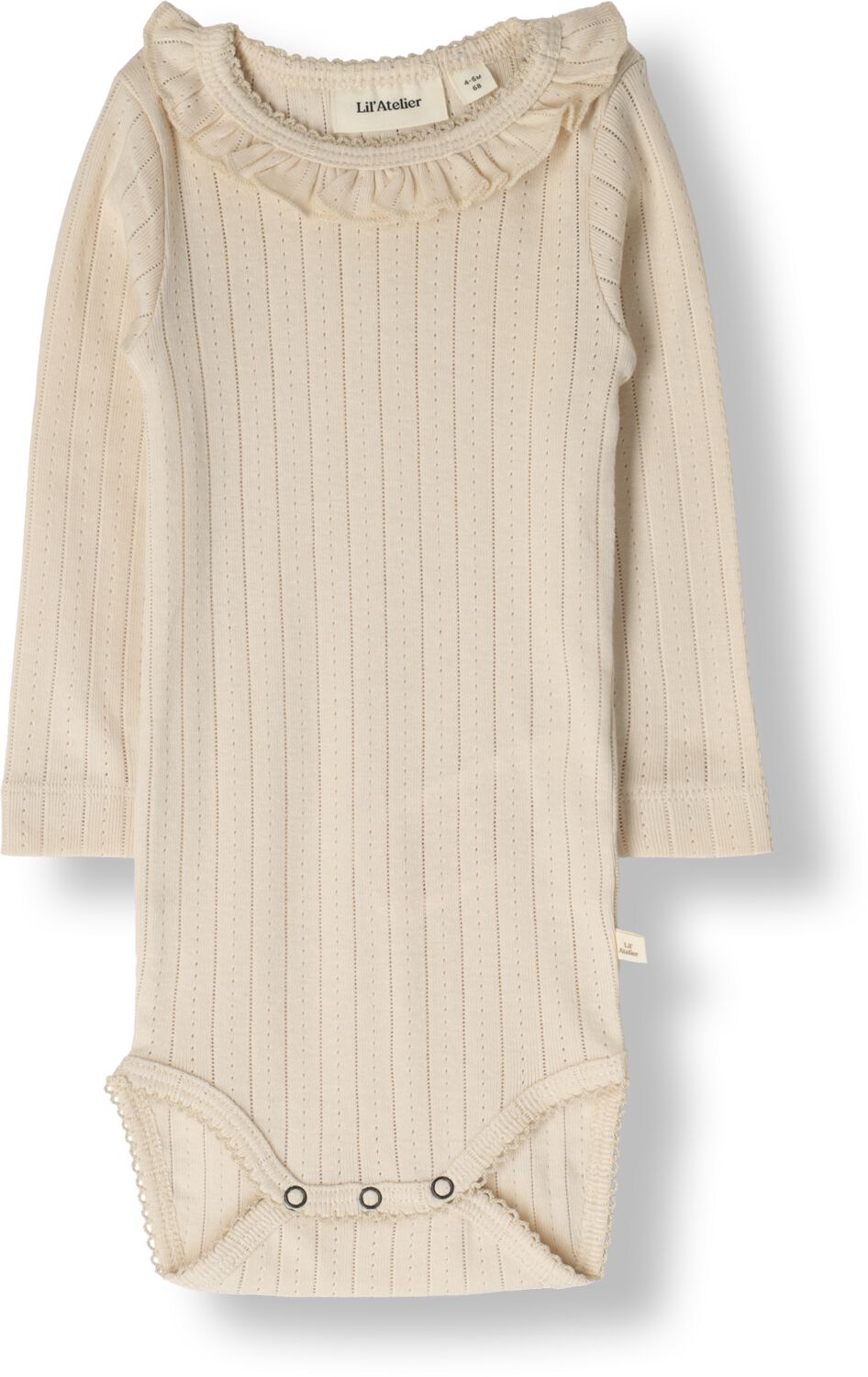LIL' ATELIER BABY romper NBFRACHEL ecru Meisjes Katoen Ronde hals Effen 56