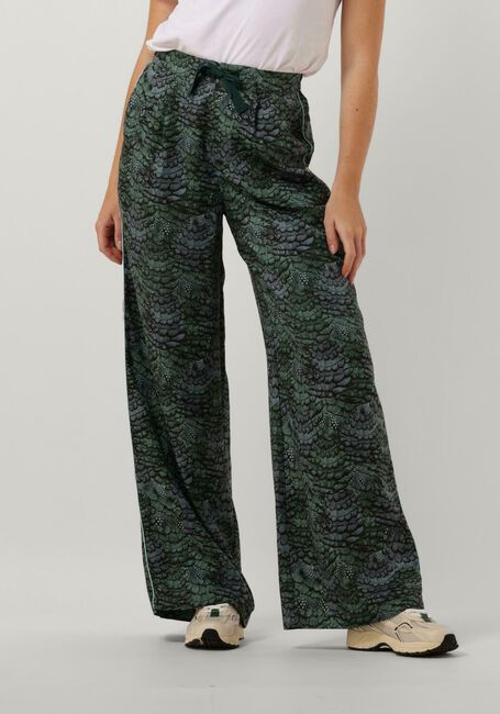 Groene SCOTCH & SODA Wijde broek ELENI HIGH-RISE WIDE LEG PYJAMA PANT - large