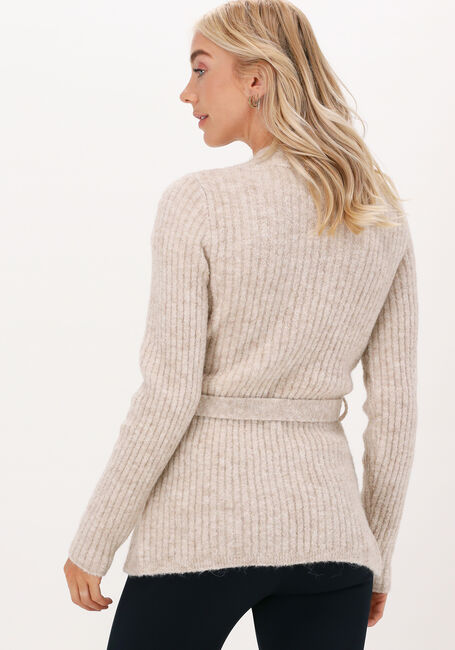 Beige VANILIA Vest HEAVY RIB CARDIGAN - large