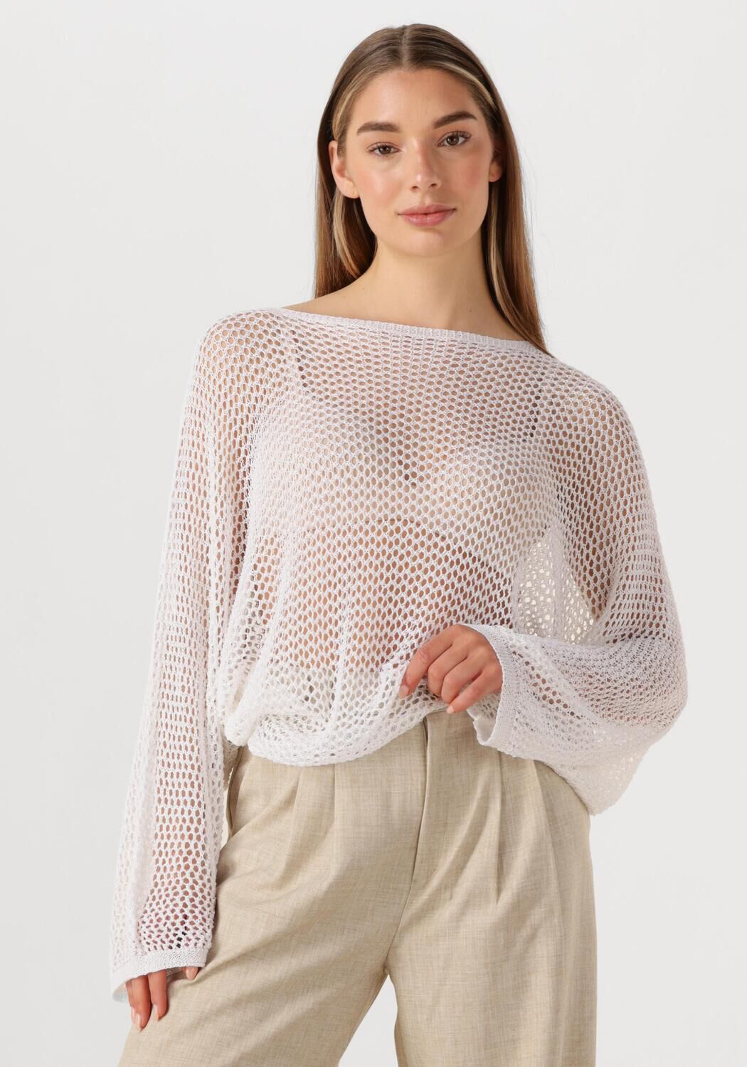 RESORT FINEST Dames Truien & Vesten Crochet Sweater Wit