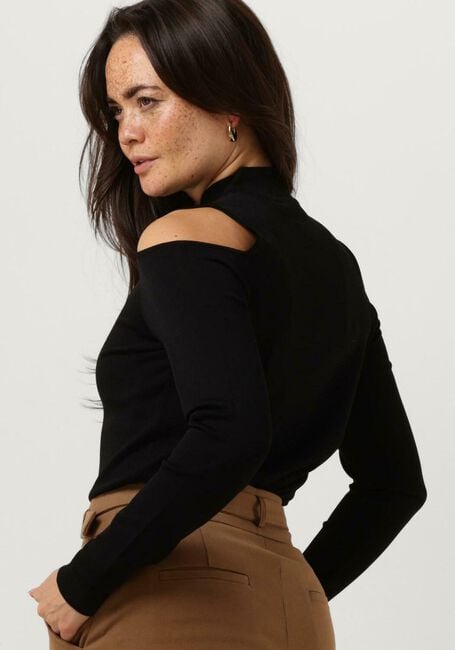 Zwarte SUMMUM Trui BARE SHOULDER TOP DULL VISCOSE POLYAMIDE KNIT - large