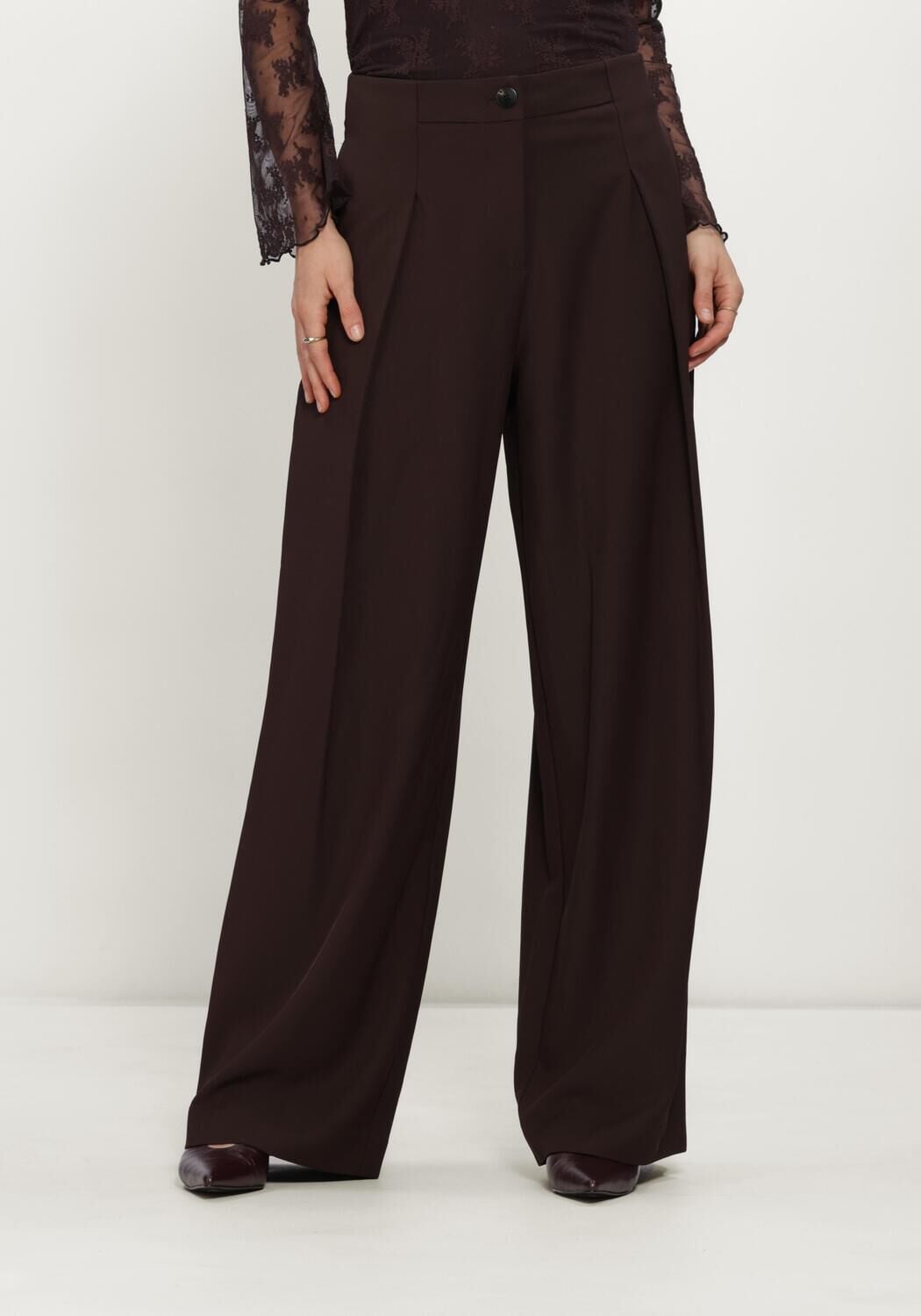 Bordeaux MSCH COPENHAGEN Pantalon MSCHVEGA HW PANTS - large