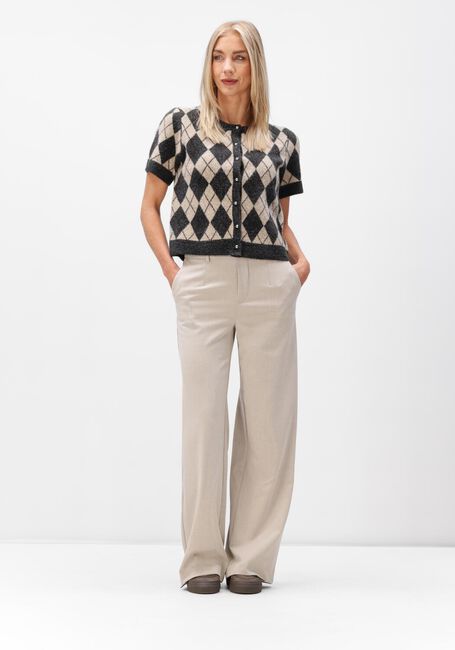 Beige OBJECT Wijde broek OBJLISA WIDE PANT - large