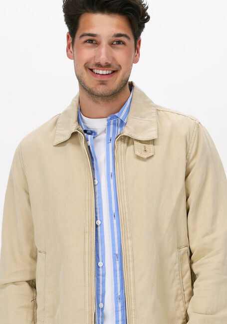 Camel SCOTCH & SODA Jack SHORT GARMENT-DYED COTTON-LINEN JACKET - large