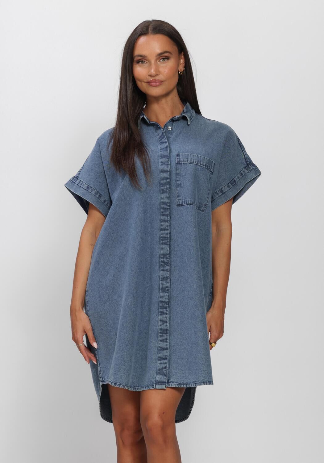 Blauwe BY-BAR Mini jurk HELLA DENIM DRESS - large
