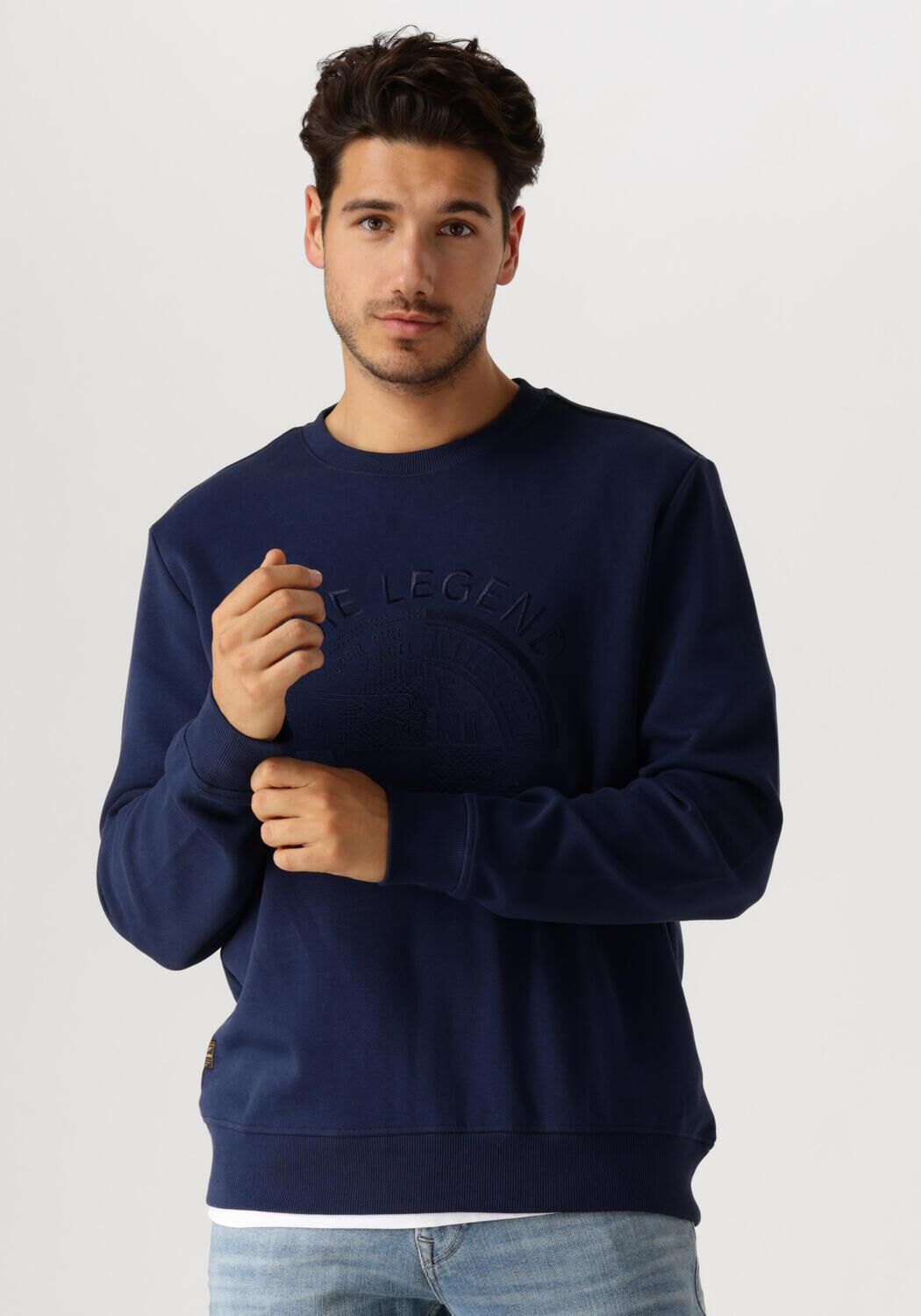 PME LEGEND Heren Truien & Vesten Crewneck Pique Double Face Sweat Donkerblauw
