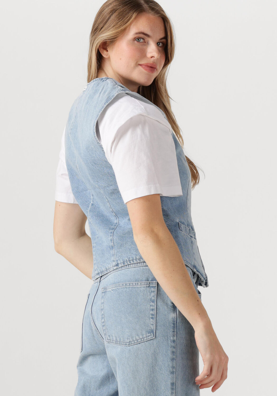 PENN & INK Dames Blazers Waistcoat Lichtblauw