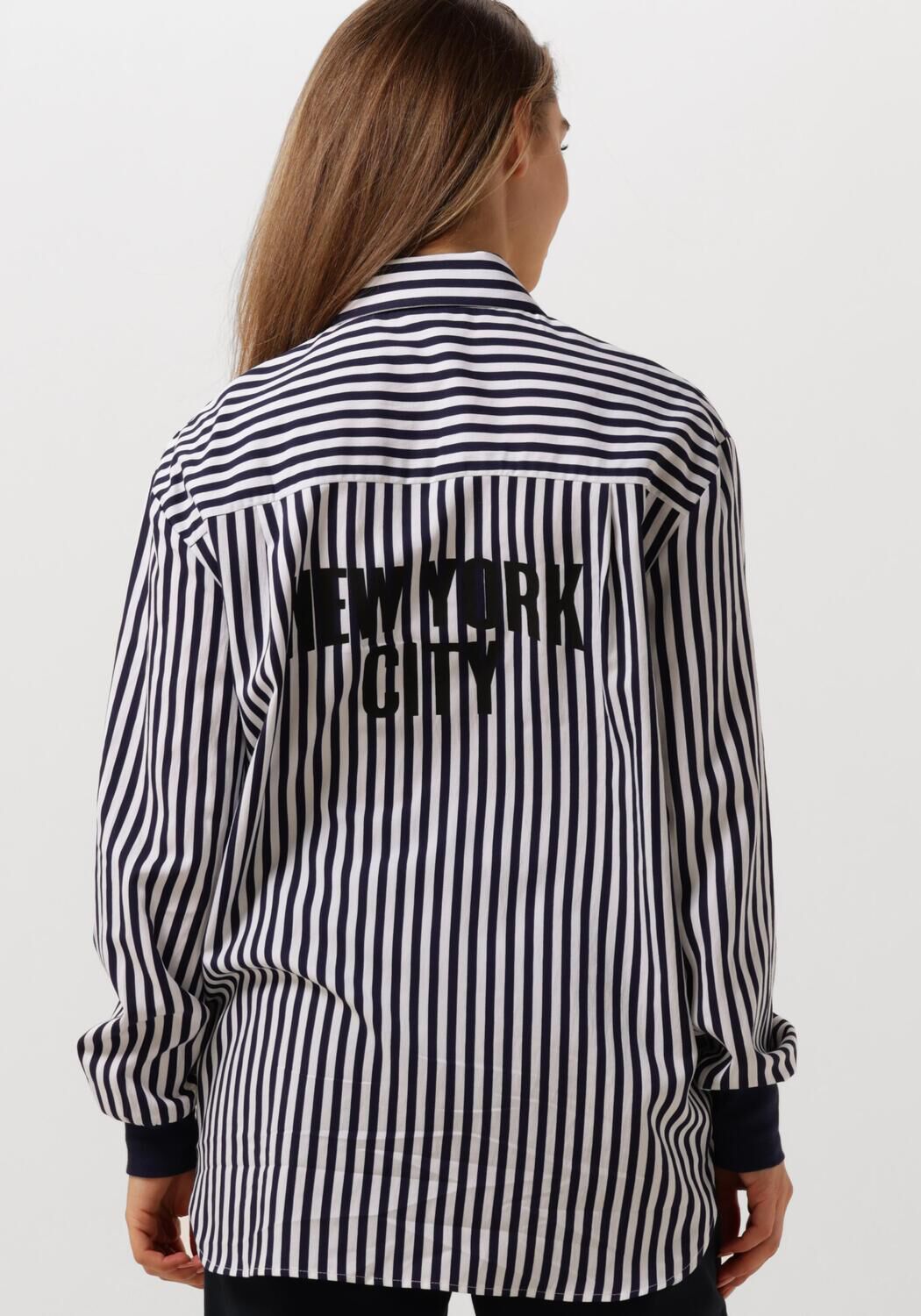 PENN & INK Dames Blouses 501 Blouse Print Blauw wit Gestreept