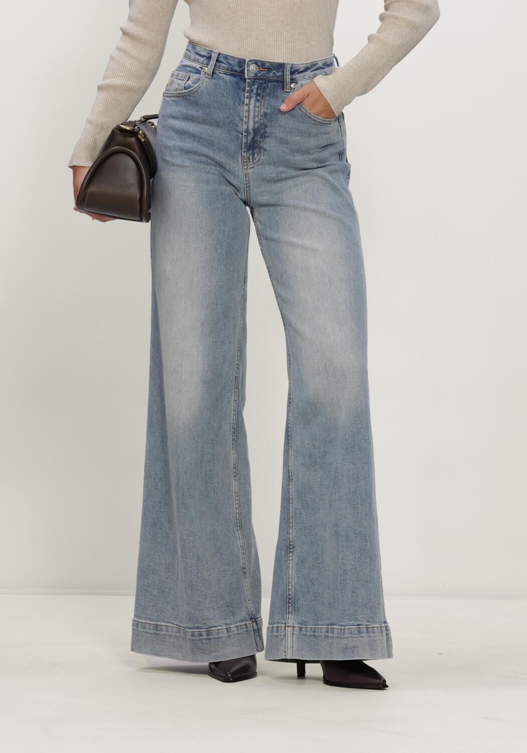 Blauwe JANICE Wide jeans JEANS DAMES WIDE LEG HIGH RISE STRETCH MASON - large