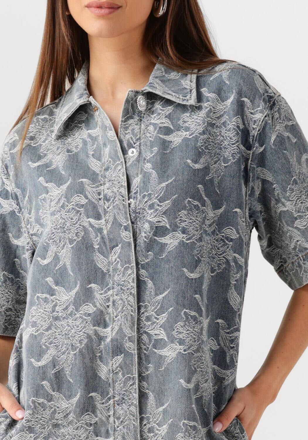 Y.A.S. Dames Jurken Yasflamera Ss Denim Shirt Dress Grijs