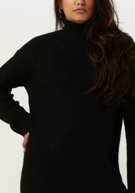 Zwarte SELECTED FEMME Midi jurk SLFMALINE LS KNIT DRESSHIGH NECK - large
