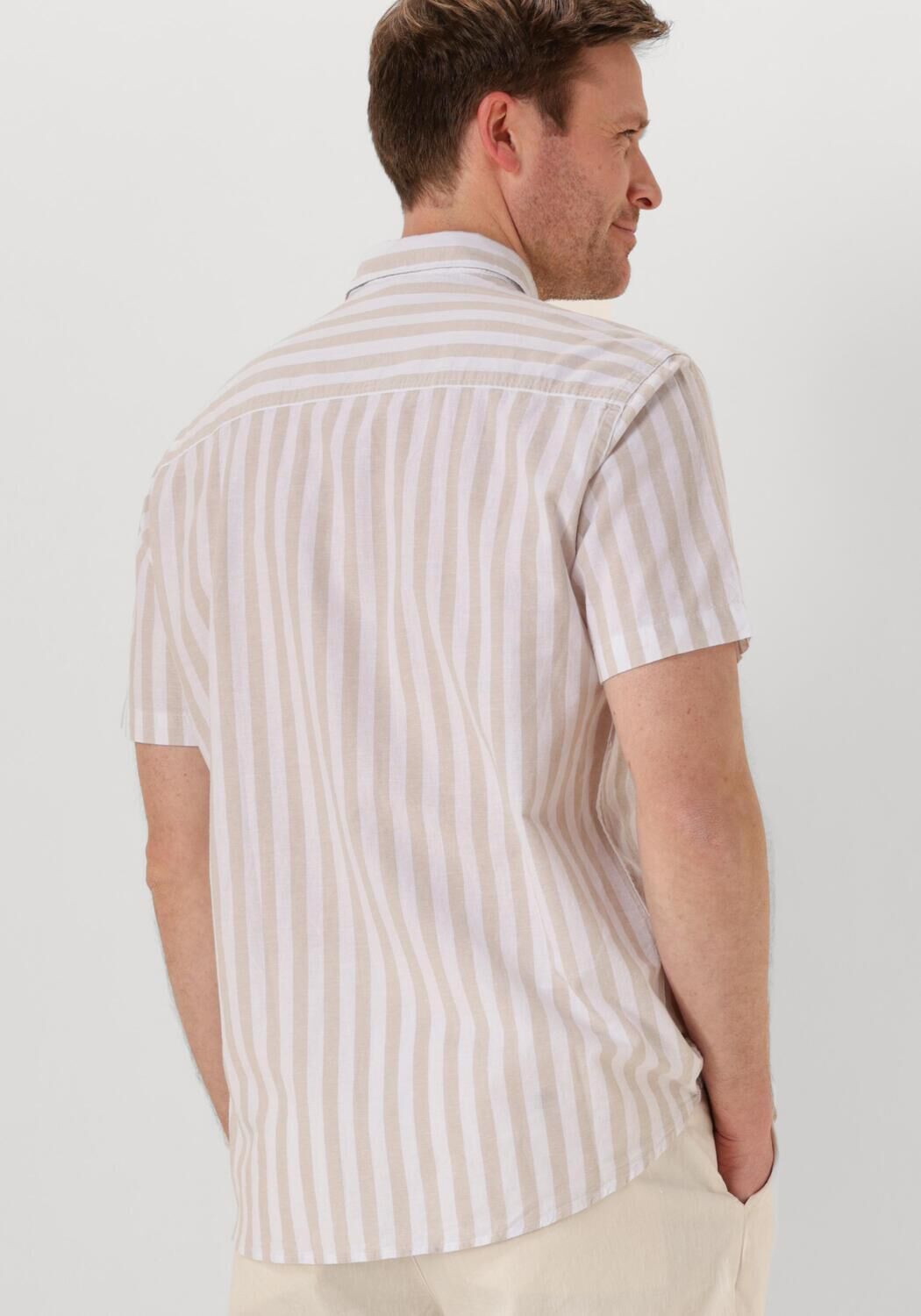 SELECTED HOMME Heren Overhemden Slhreg-sun Shirt Ss Noos Beige