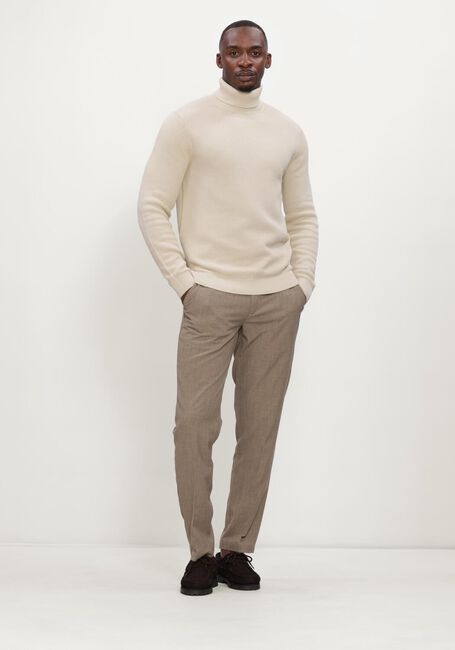 Beige SELECTED MEN Coltrui SLHDANE LS KNIT STRUCTURE ROLL NECK NOOS - large
