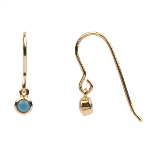 Gouden ATLITW STUDIO Oorbellen BLISS EARRINGS HOOK TURQUOISE - large