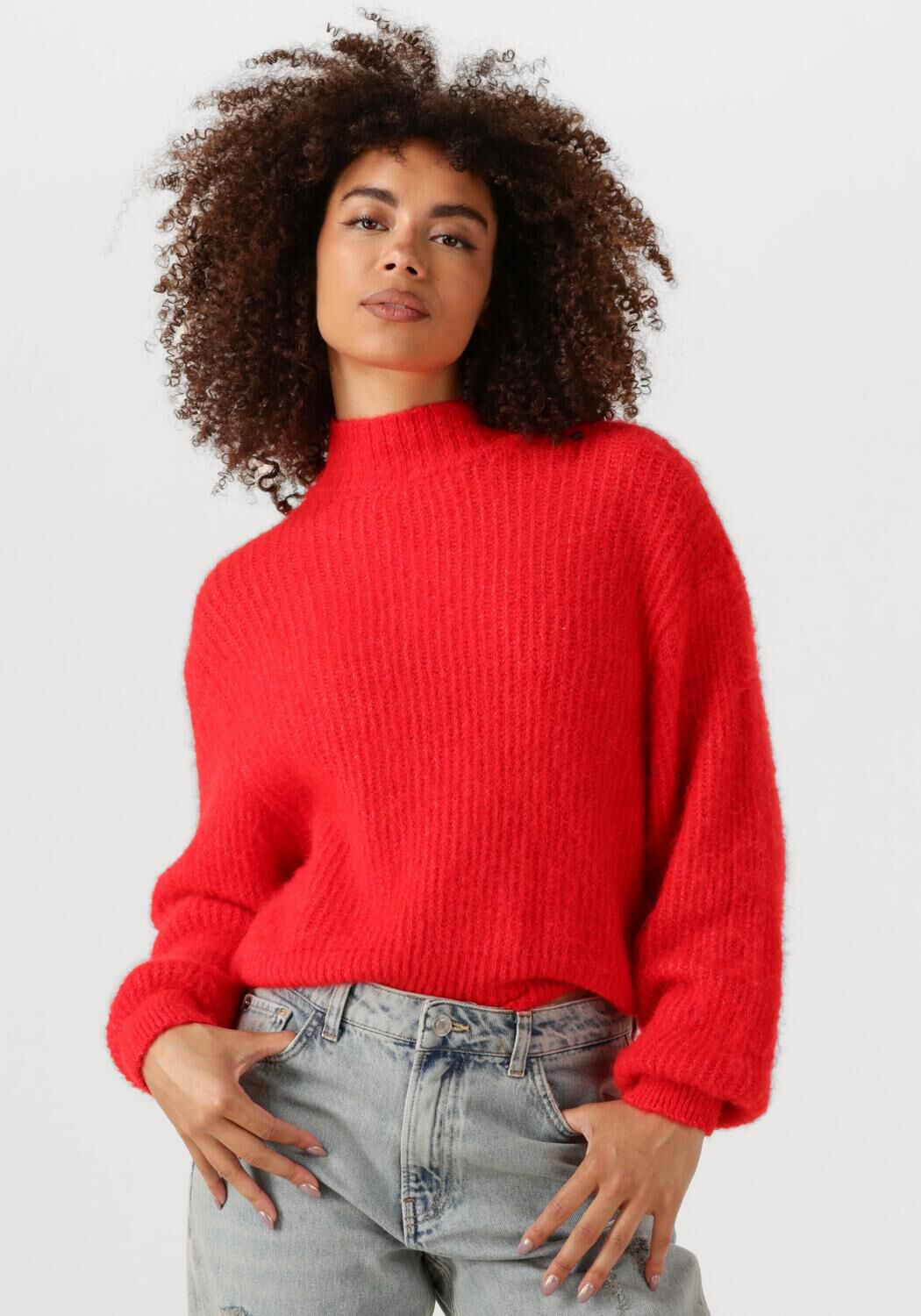 American vintage Gezellige Gebreide Trui met Oversized Pasvorm Red Dames