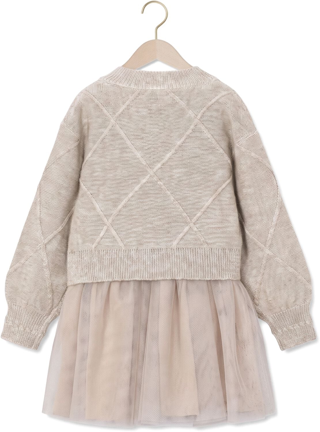 MAYORAL Meisjes Jurken Knit Dress With Bows Beige