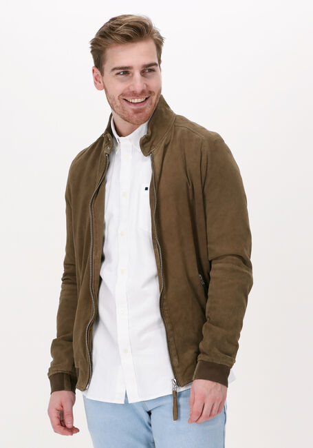 Taupe GOOSECRAFT Leren jas THOR BOMBER - large