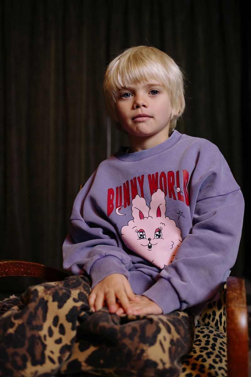Paarse CALL ME FRANKIE Trui BUNNY WORLD SWEATER - large